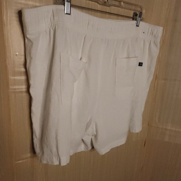 Gap Womens Plus White Linen Blend Elastic Waist Shorts XXL - Picture 4 of 7